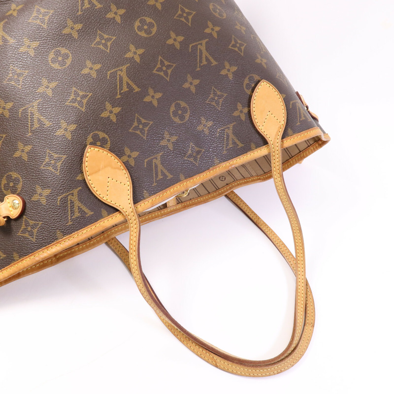 LOUIS VUITTON Monogram Neverfull MM金扣手挽袋-8