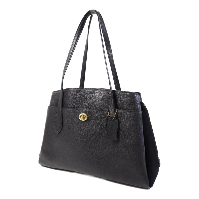 COACH 牛皮皮革Shoulder Bag金扣肩背袋-2