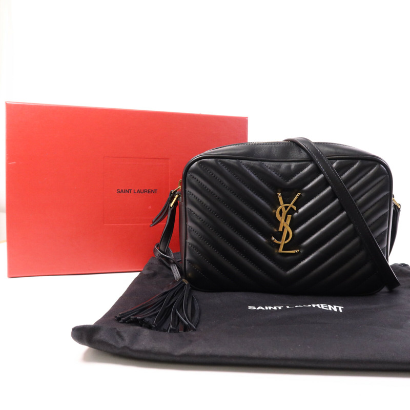 SAINT LAURENT 牛皮皮革Lou Camera Bag金扣肩背袋-9