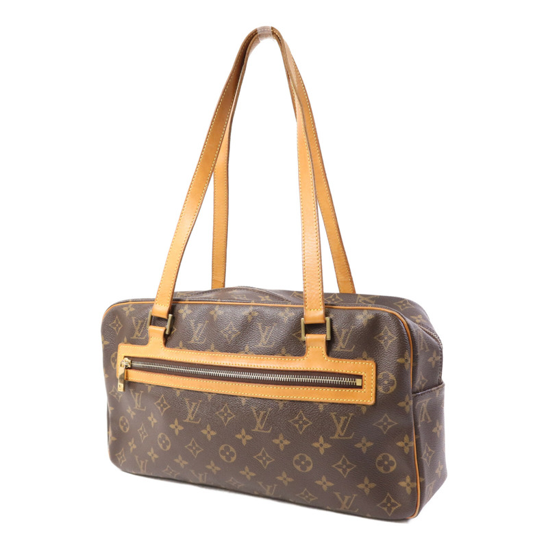 LOUIS VUITTON Monogram Cite GM金扣肩背袋棕色-2