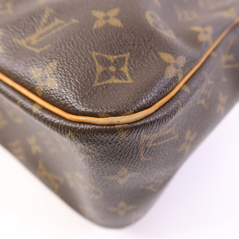 LOUIS VUITTON Monogram Cite GM金扣肩背袋棕色-8