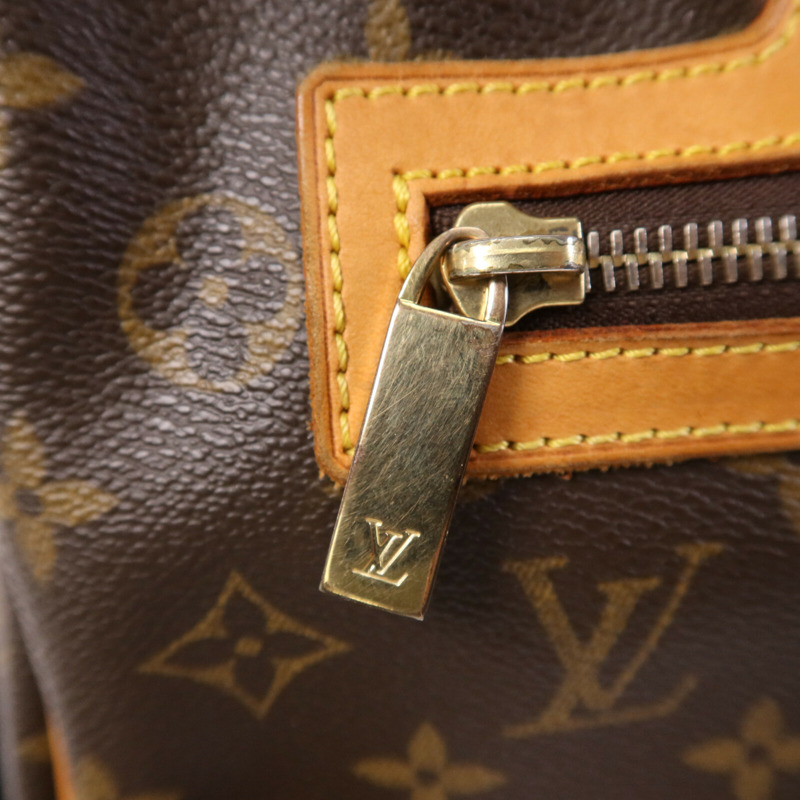 LOUIS VUITTON Monogram Cite GM金扣肩背袋棕色-12
