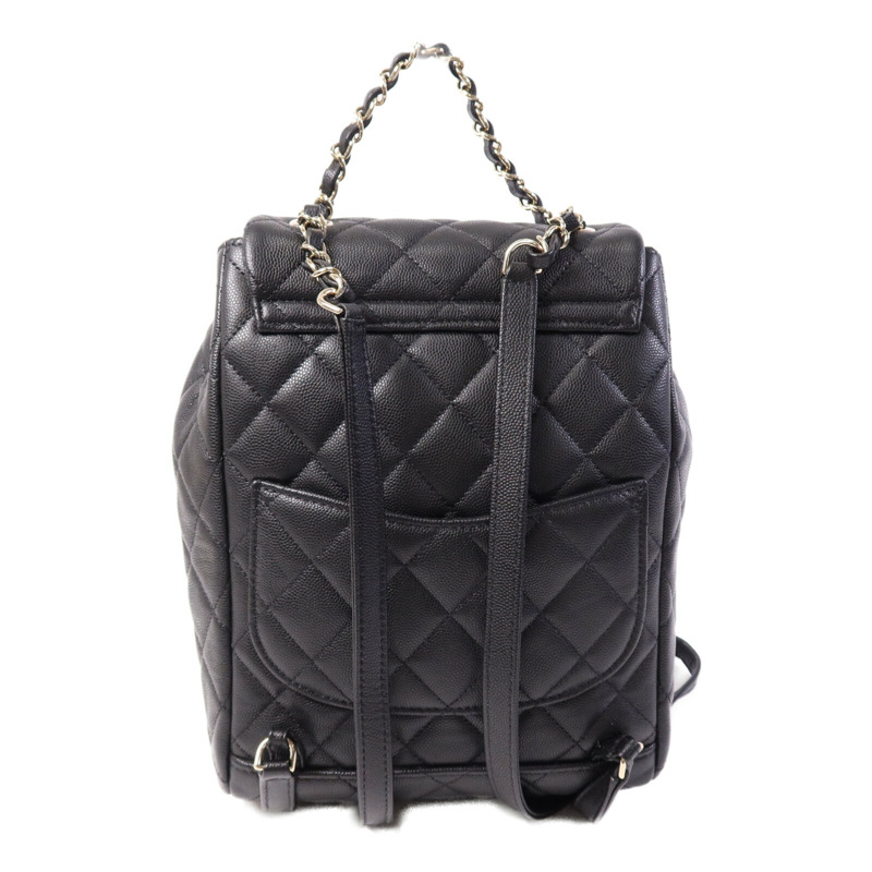 CHANEL 牛皮皮革Backpack金扣背包-1