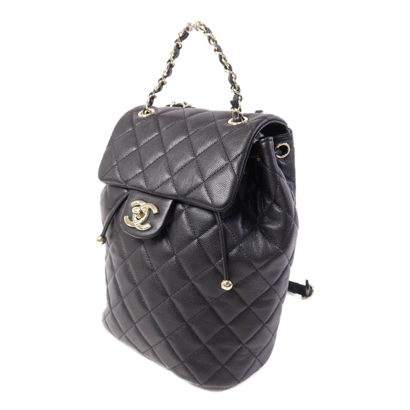 CHANEL 牛皮皮革Backpack金扣背包-2