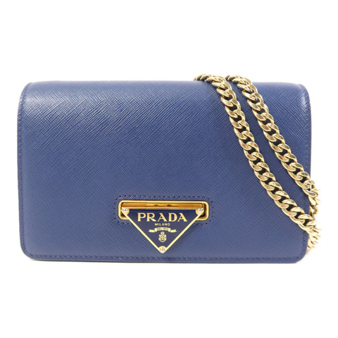 PRADA 牛皮皮革Shoulder Bag金扣鏈帶肩背袋
