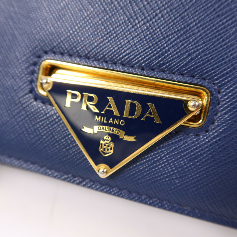 PRADA 牛皮皮革Shoulder Bag金扣鏈帶肩背袋-6