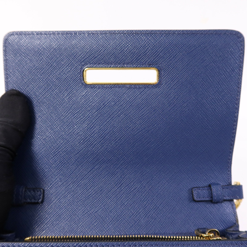 PRADA 牛皮皮革Shoulder Bag金扣鏈帶肩背袋-13