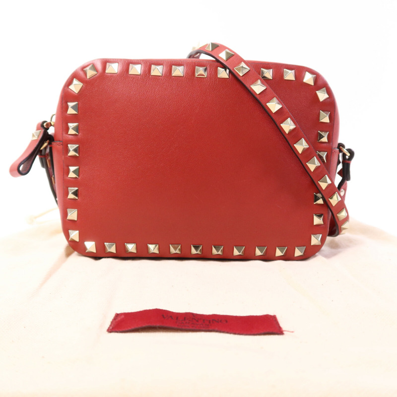 Valentino 牛皮皮革Garavani Rockstud Crossbody Bag金扣肩背袋-8