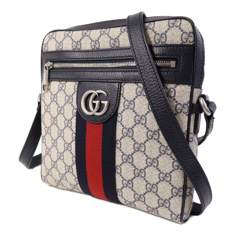 GUCCI 塗層帆布Ophidia Messenger GG Supreme銀扣肩背袋-2