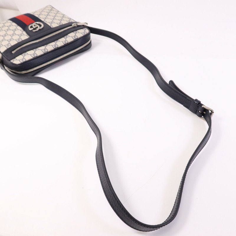GUCCI 塗層帆布Ophidia Messenger GG Supreme銀扣肩背袋-8