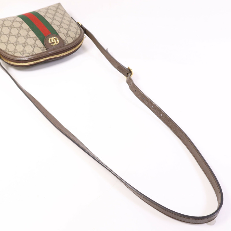 GUCCI 塗層帆布Ophidia GG金扣肩背袋-9