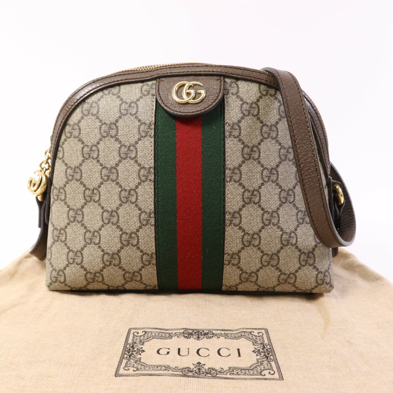GUCCI 塗層帆布Ophidia GG金扣肩背袋-10