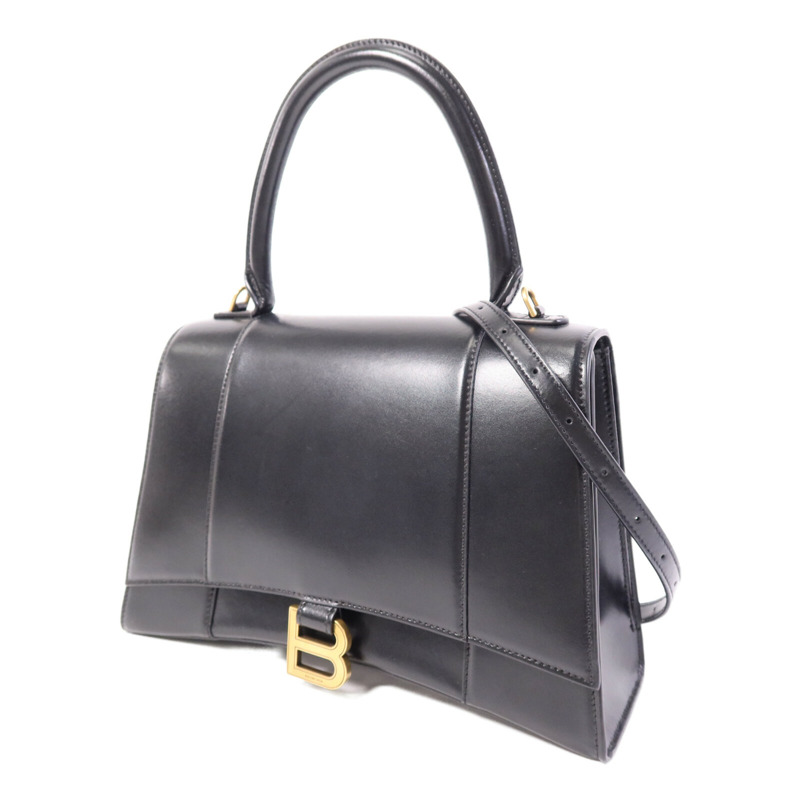 BALENCIAGA 牛皮皮革Hourglass Medium金扣手挽肩背兩用袋-2