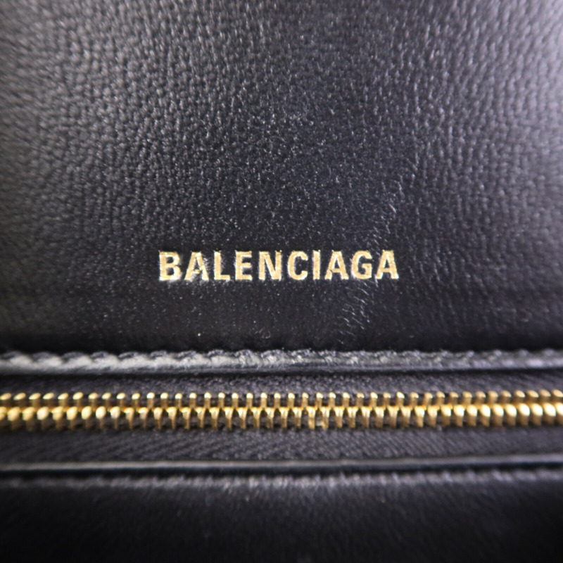 BALENCIAGA 牛皮皮革Hourglass Medium金扣手挽肩背兩用袋-5