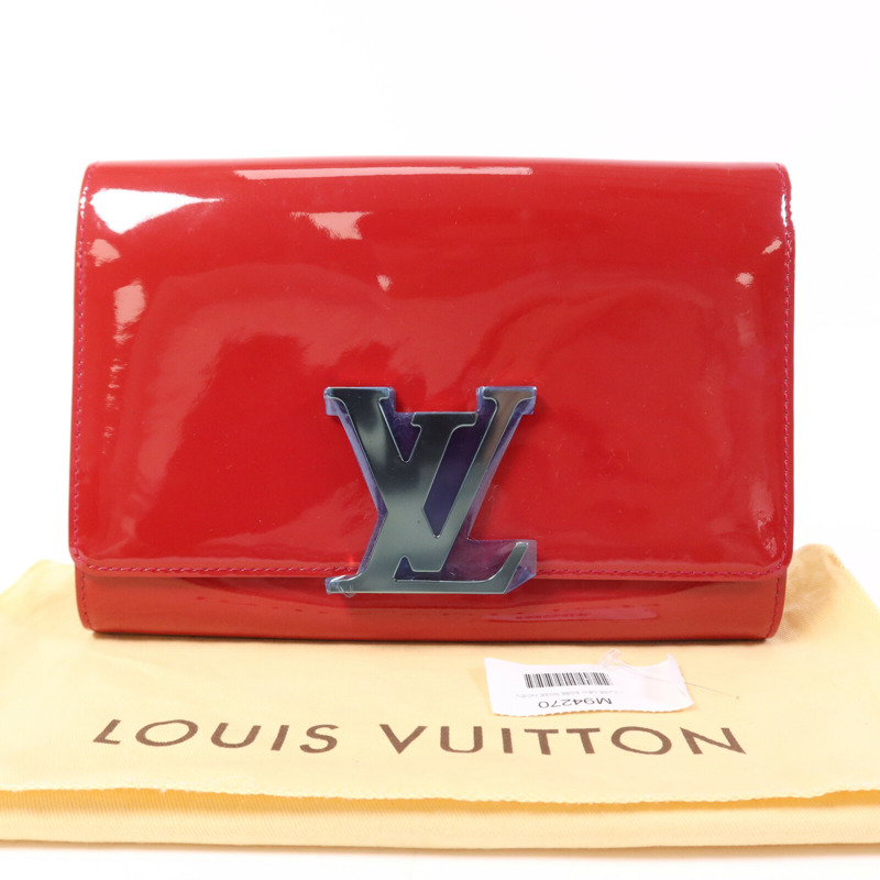 LOUIS VUITTON Monogram Vernis Louise EW金扣手拿包-7