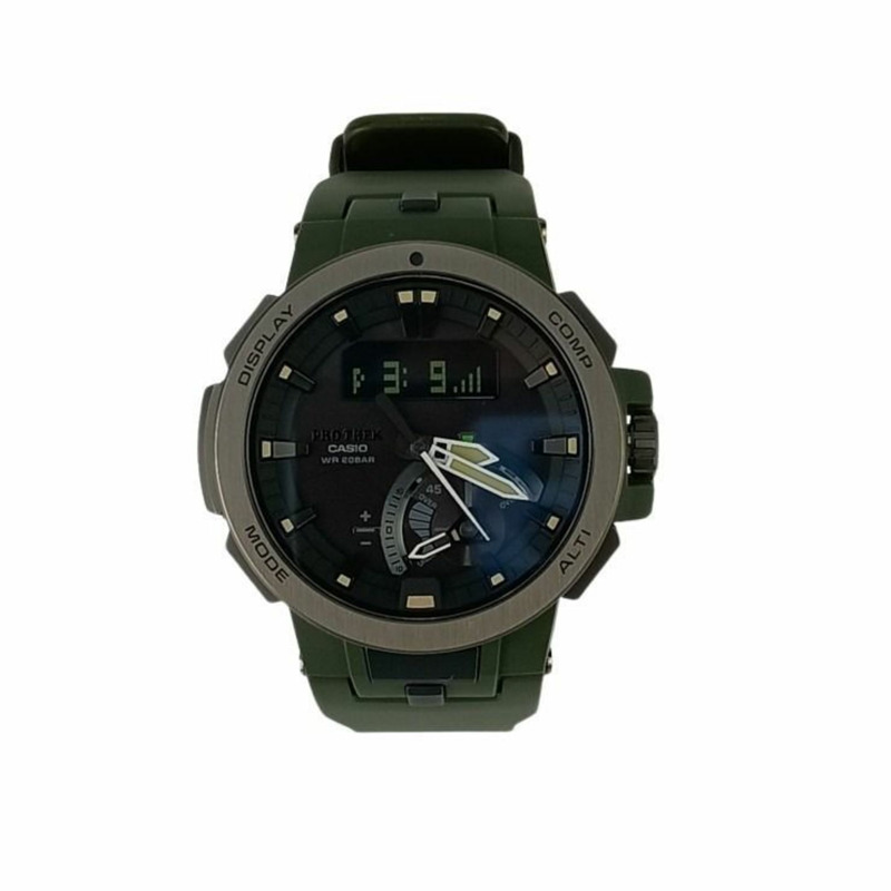 卡西歐 Pro Trek Multifield 系列 PRW70003JF 男士腕錶，黑色錶盤，樹脂和不鏽鋼材質-0