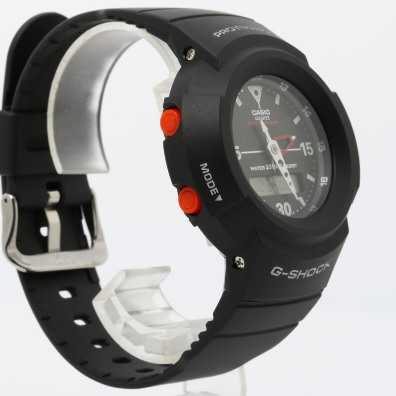 Casio G-SHOCK 指針/數位雙顯 AW500 系列 AW500E1EJF 男士手錶，黑色樹脂錶殼-2