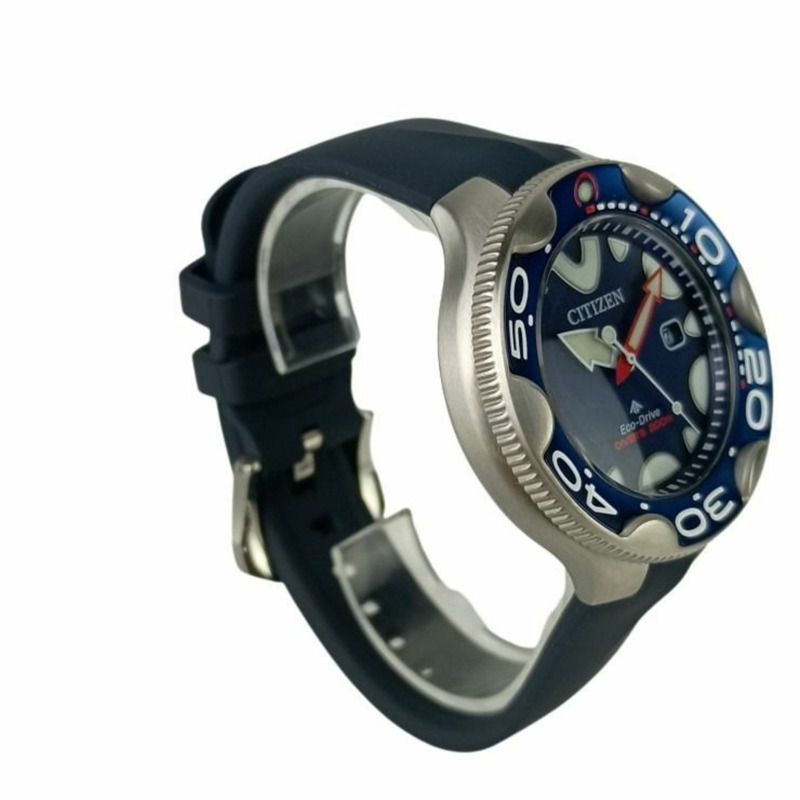 西鐵城 Promaster Marine 腕錶 BN023101L E168S128714 藍色錶盤 不鏽鋼錶帶 橡膠錶帶 男士模擬指針-2