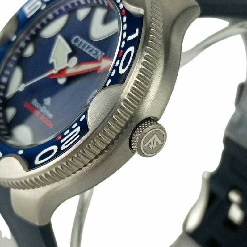 西鐵城 Promaster Marine 腕錶 BN023101L E168S128714 藍色錶盤 不鏽鋼錶帶 橡膠錶帶 男士模擬指針-3