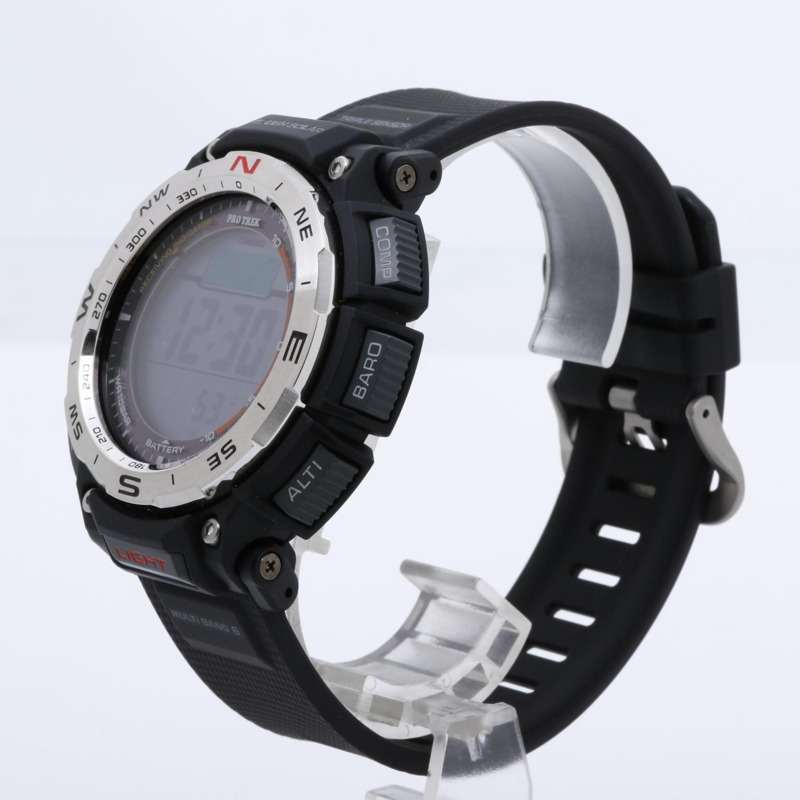 卡西歐 Pro Trek Climber 系列 PRW34001JF 男士數位手錶，黑色/銀色，樹脂（生物質）不鏽鋼-1