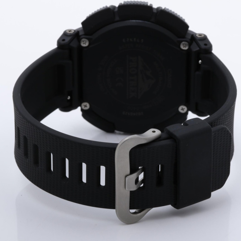 卡西歐 Pro Trek Climber 系列 PRW34001JF 男士數位手錶，黑色/銀色，樹脂（生物質）不鏽鋼-4