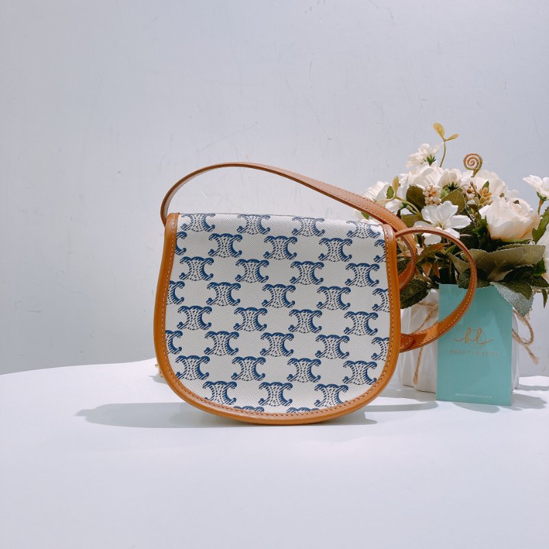 TW4696 Celine 塞琳 斜背包 白藍凱旋門 Triomphe Canvas Mini Besace-1