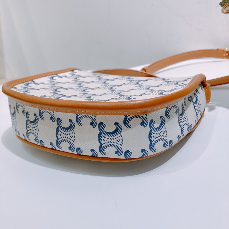 TW4696 Celine 塞琳 斜背包 白藍凱旋門 Triomphe Canvas Mini Besace-8