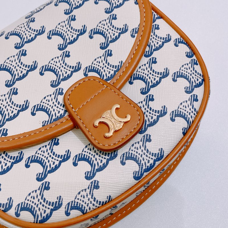 TW4696 Celine 塞琳 斜背包 白藍凱旋門 Triomphe Canvas Mini Besace-9