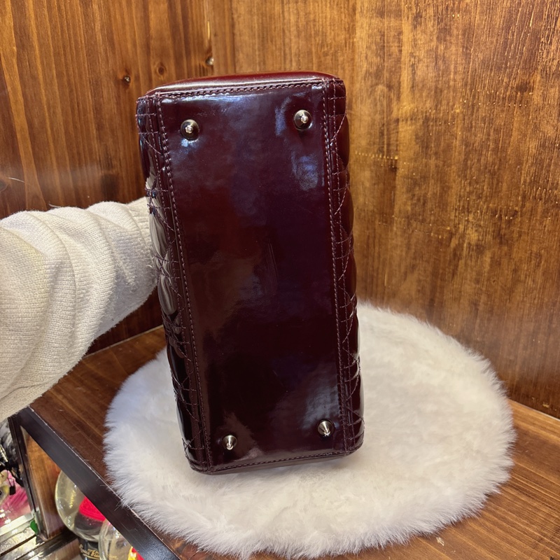 Dior Lady Dior 手提包 酒紅色-2