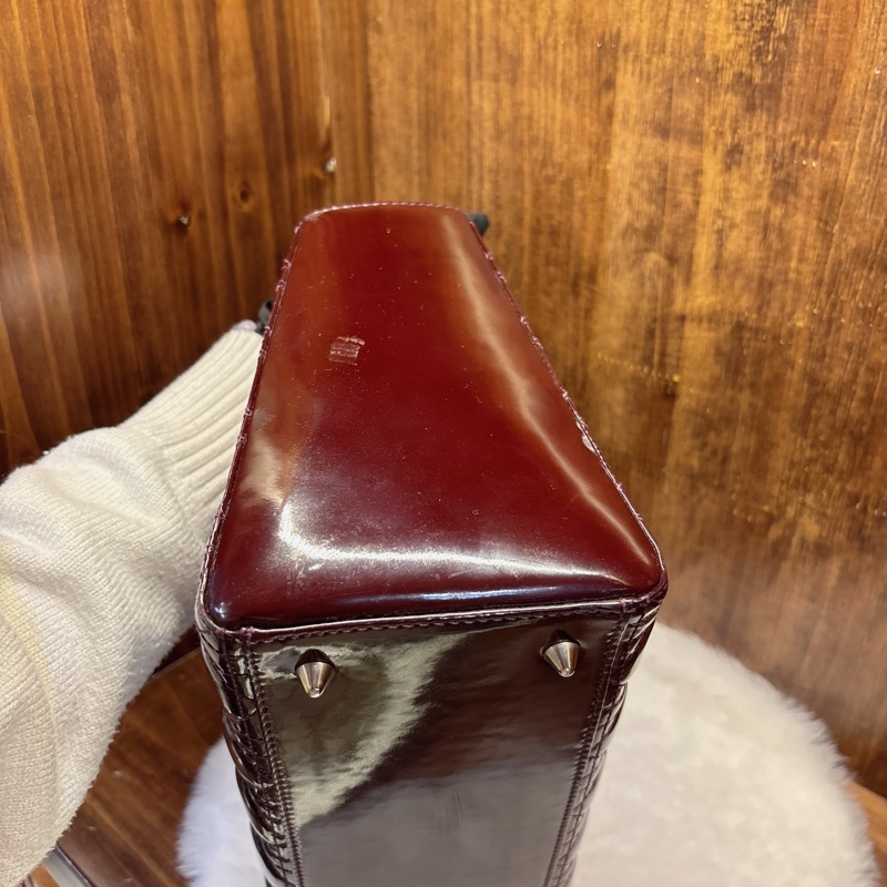 Dior Lady Dior 手提包 酒紅色-3