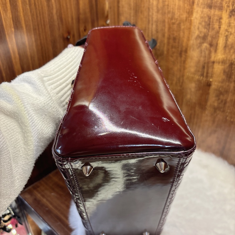 Dior Lady Dior 手提包 酒紅色-4