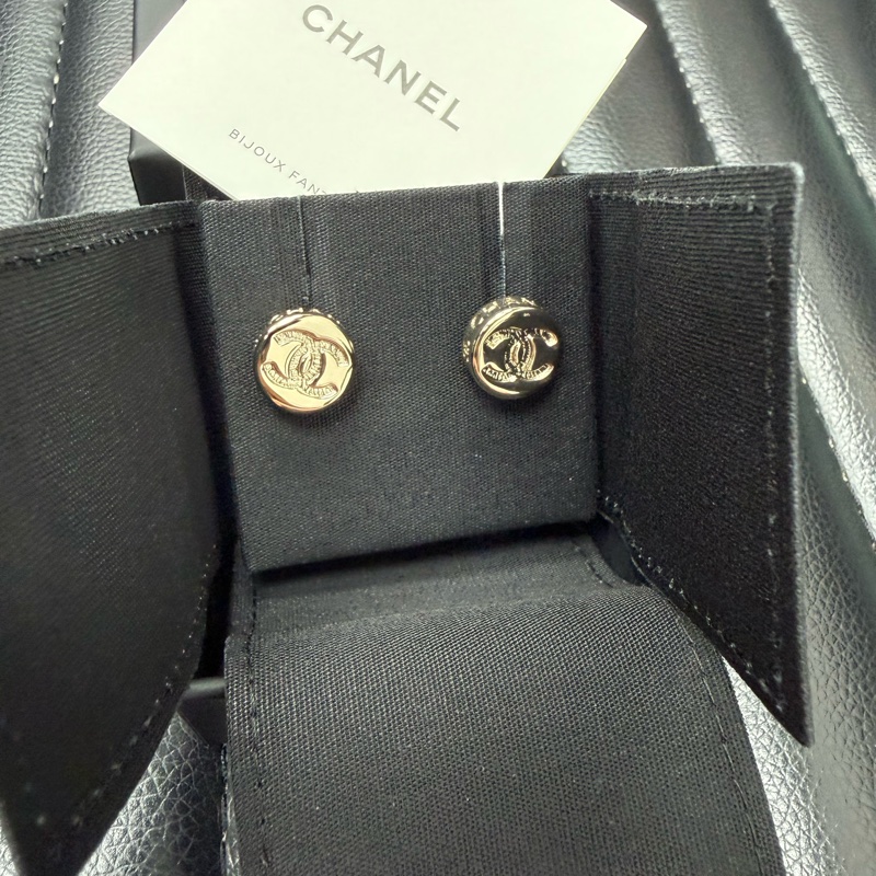 Chanel 小金幣圓形耳環 淡金 全新-0