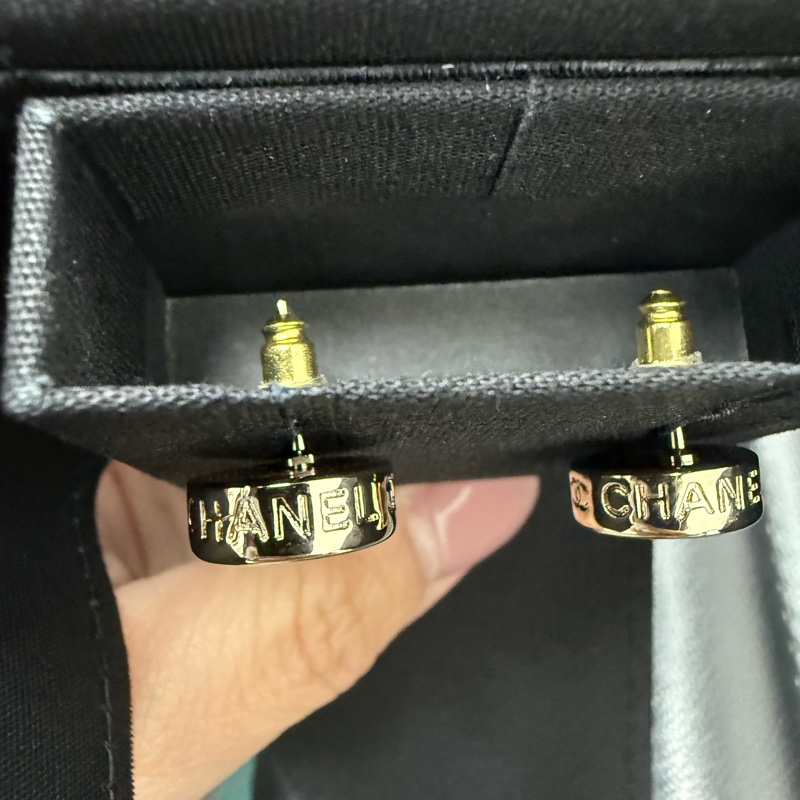 Chanel 小金幣圓形耳環 淡金 全新-3