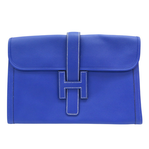 電光藍 Epsom牛皮 Jige PM 手拿包 X刻【HERMES 愛馬仕】