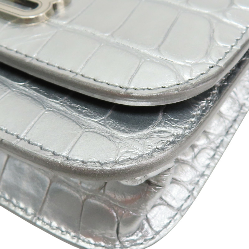 銀色 牛皮壓紋 Gossip WOC 單肩包【BALENCIAGA 巴黎世家】 688894-10