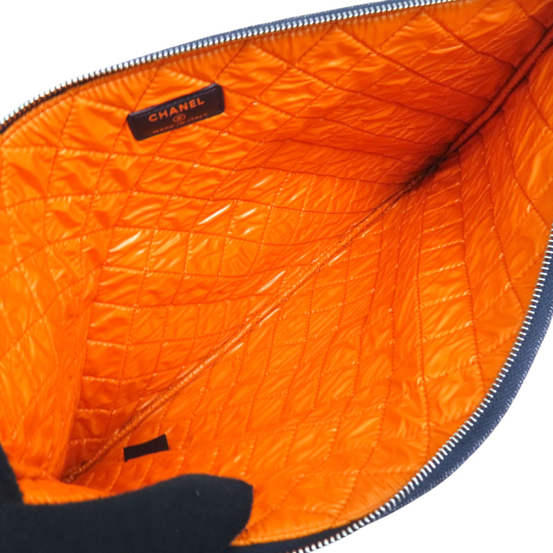 藍色 丹寧布 Deauville Pouch 手拿包【CHANEL 香奈兒】 A80117-4