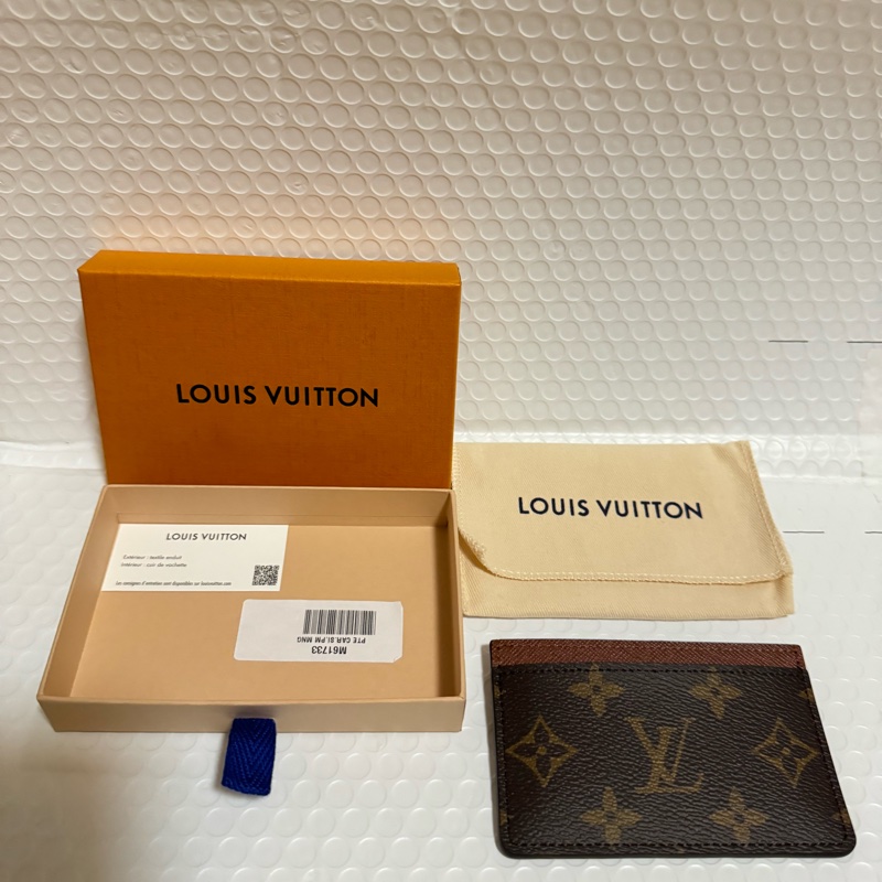 Lv monogram 經典老花啡色卡包-10