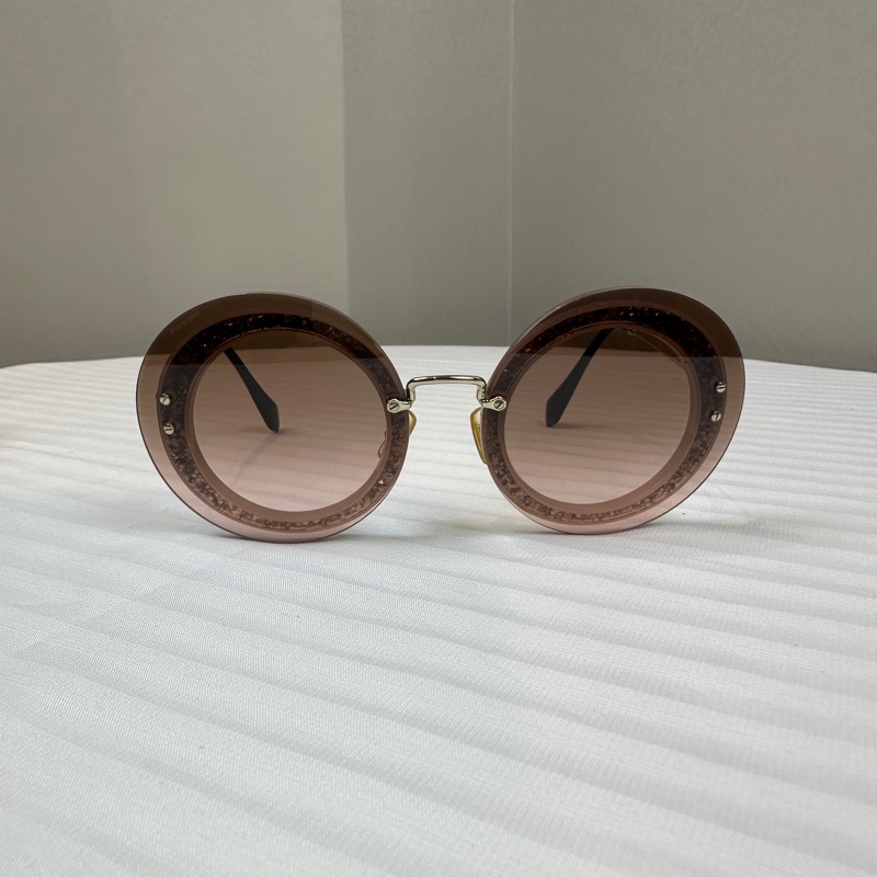 Miu Miu 粉色圓墨鏡-1