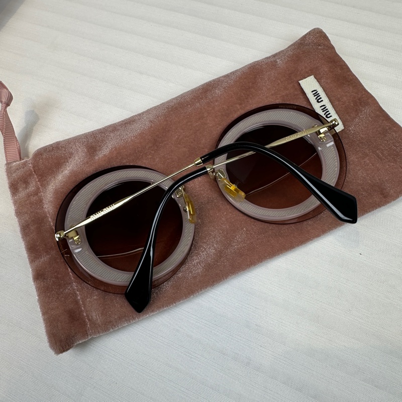 Miu Miu 粉色圓墨鏡-2