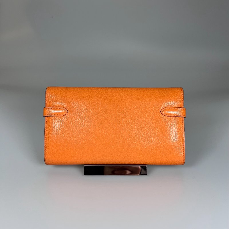 HERMES □M刻 愛馬仕橘Kelly長夾-1