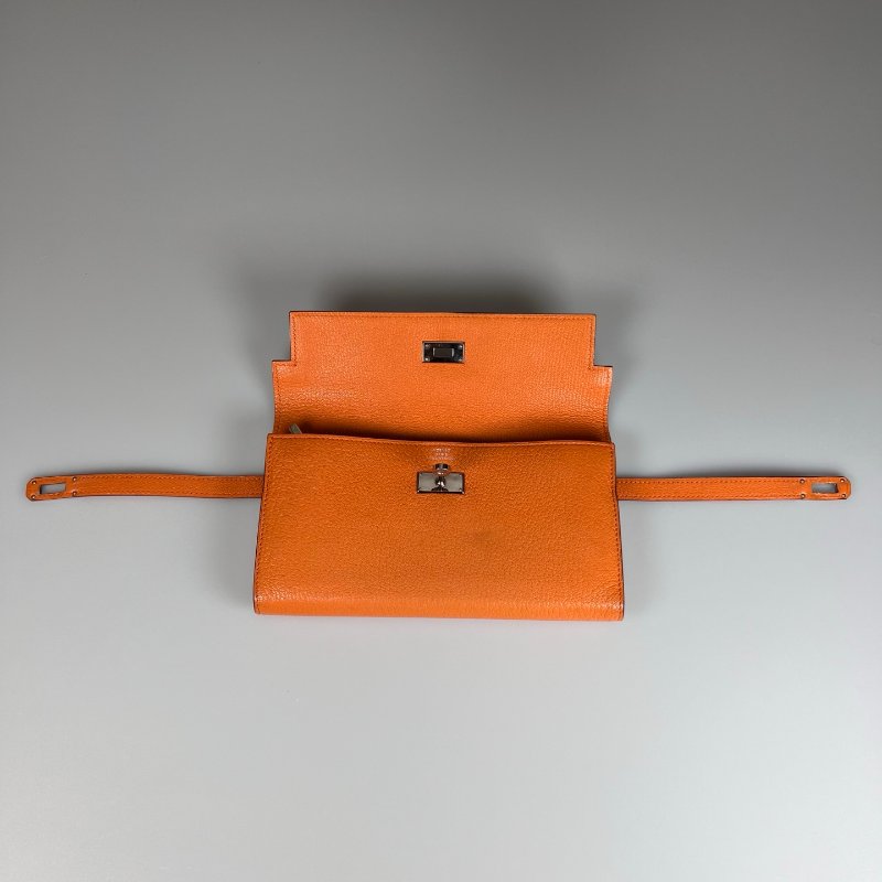 HERMES □M刻 愛馬仕橘Kelly長夾-5