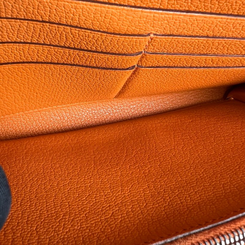 HERMES □M刻 愛馬仕橘Kelly長夾-7
