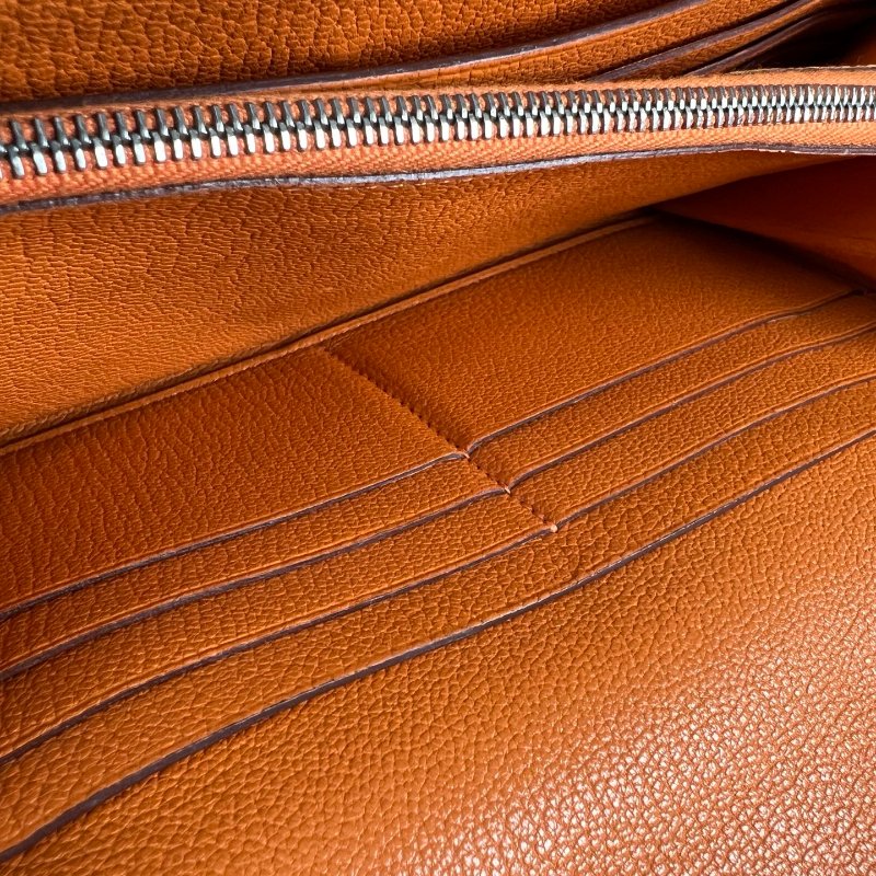HERMES □M刻 愛馬仕橘Kelly長夾-8