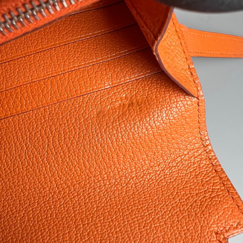 HERMES □M刻 愛馬仕橘Kelly長夾-10