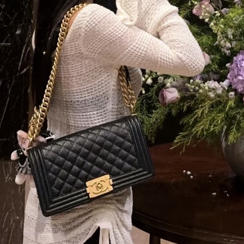 🔥🔥CHANEL Boy25 黑金荔枝皮🔥🔥 晶片 購證&發票