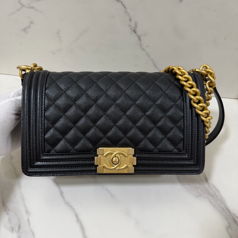 🔥🔥CHANEL Boy25 黑金荔枝皮🔥🔥 晶片 購證&發票-2