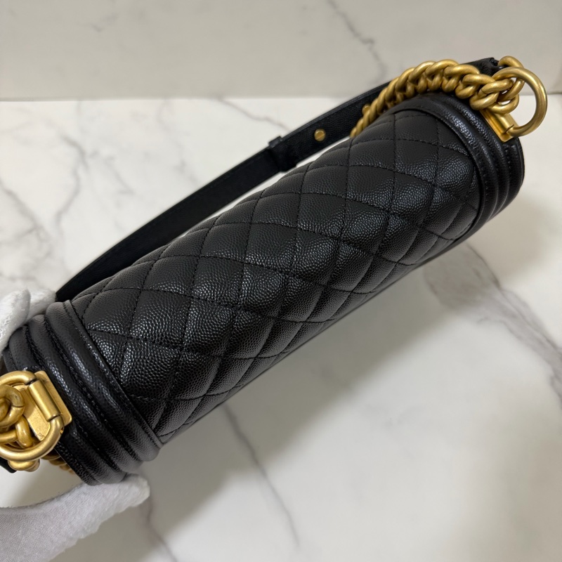 🔥🔥CHANEL Boy25 黑金荔枝皮🔥🔥 晶片 購證&發票-4