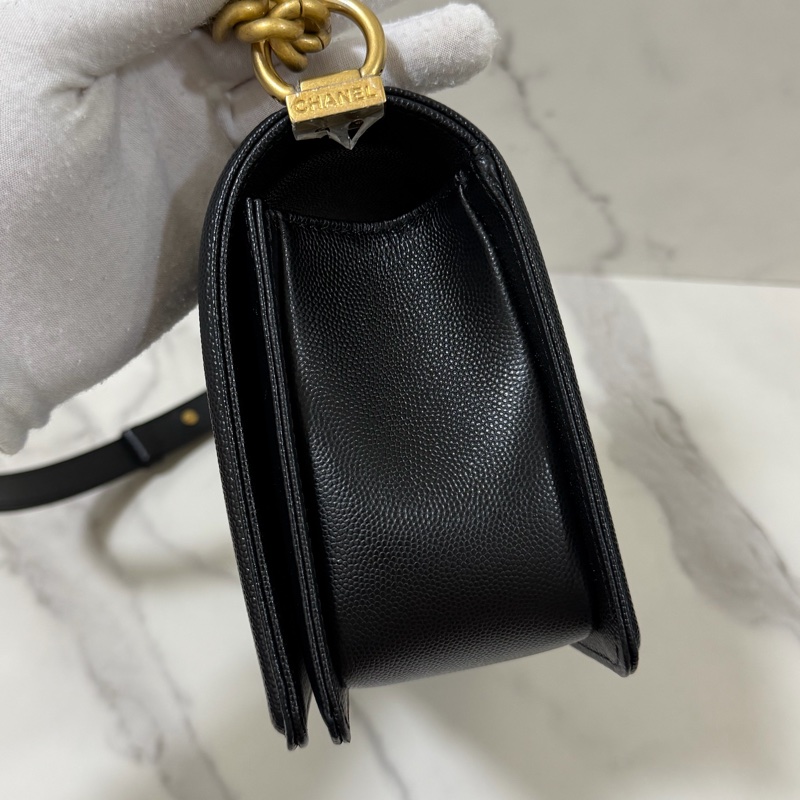 🔥🔥CHANEL Boy25 黑金荔枝皮🔥🔥 晶片 購證&發票-6