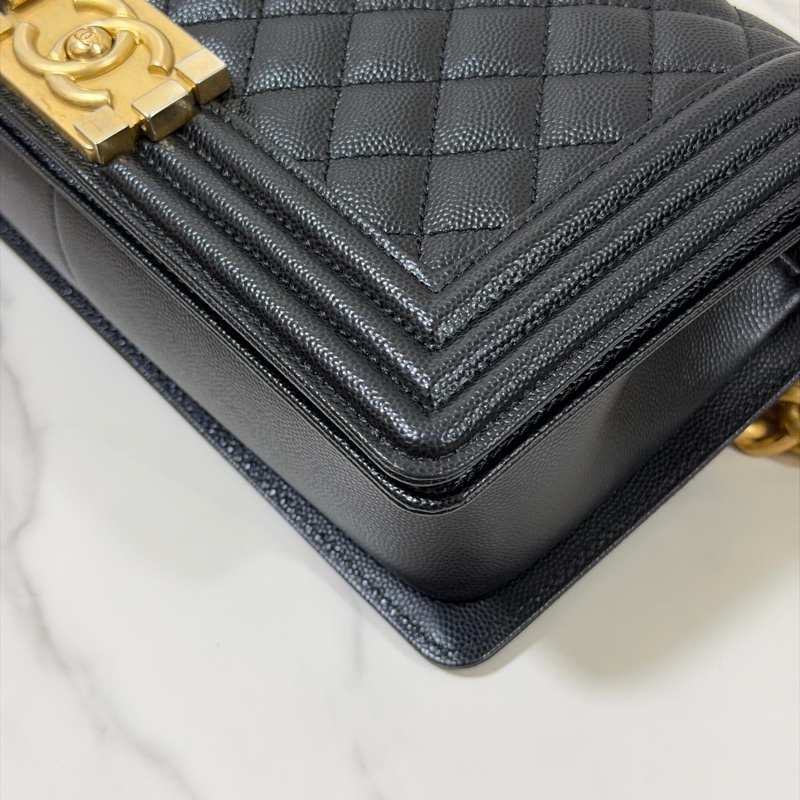 🔥🔥CHANEL Boy25 黑金荔枝皮🔥🔥 晶片 購證&發票-14