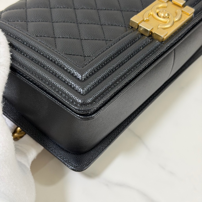 🔥🔥CHANEL Boy25 黑金荔枝皮🔥🔥 晶片 購證&發票-15